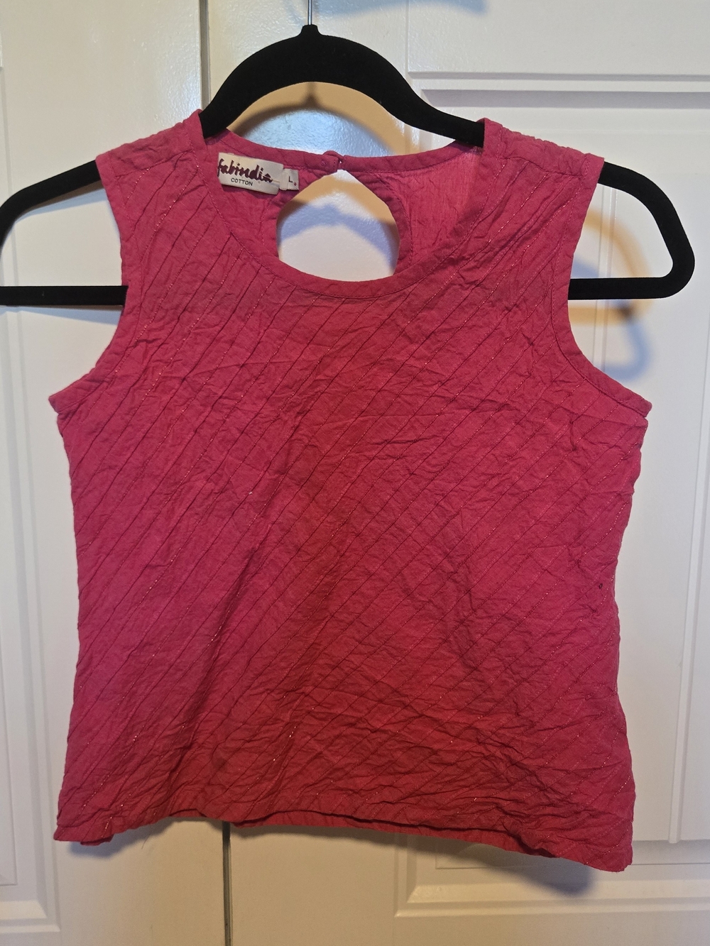 Vintage Sleeveless Textured Top